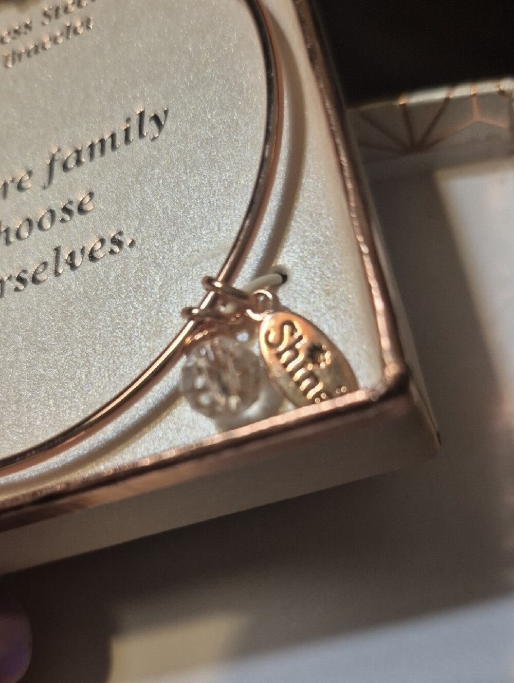 Shine Friends Forever Rose Gold Bangle Bracelet New - Picture 6 of 7